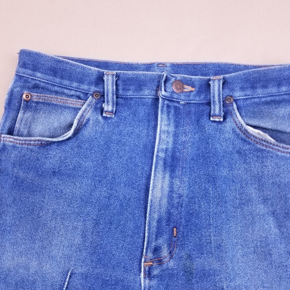 VTG 90's 80's Wrangler Slim Fit Flares Medium Wash - Picture 7 of 9